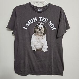 I Shih Tzu Not T Shirt Mens Gray Crew Short Sleeve T-Shirt All Cotton Medium